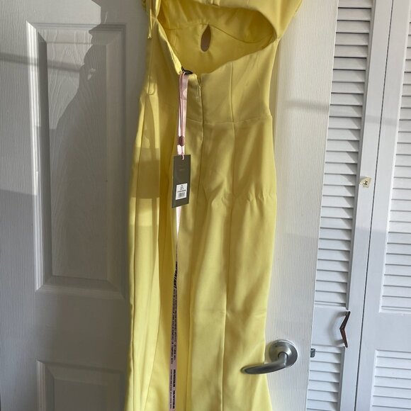 House Of CB Yellow Soren Buttercup Cutout Midi Dress - Brand New - Picture 6 of 7